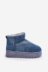 Women's Snow Boots with Glitter on Platform Blue Margella