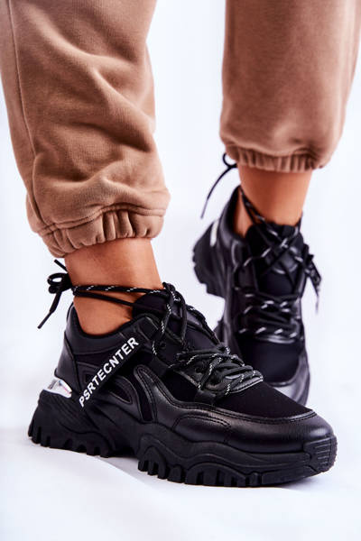Sneakersy Sportowe Buty Damskie Czarne Sheron