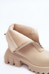 Women's Massive Platform Boots with Zipper Beige Kusma
