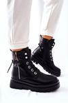 Zip-up boots with tie Black Elissmo