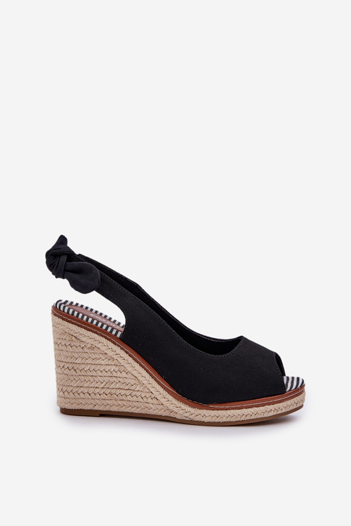 Wedge Sandals With Braiding Black Nanalis