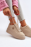 Women's platform sneakers in beige Eshen