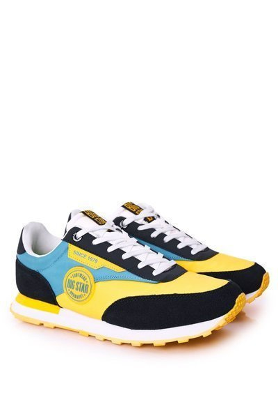 Men's Sport Shoes Memory Foam Big Star HH174249 Yellow-Blue