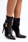 Women's Heeled Boots with Straps Black Casulle