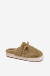 Furry slippers with bow green Minella