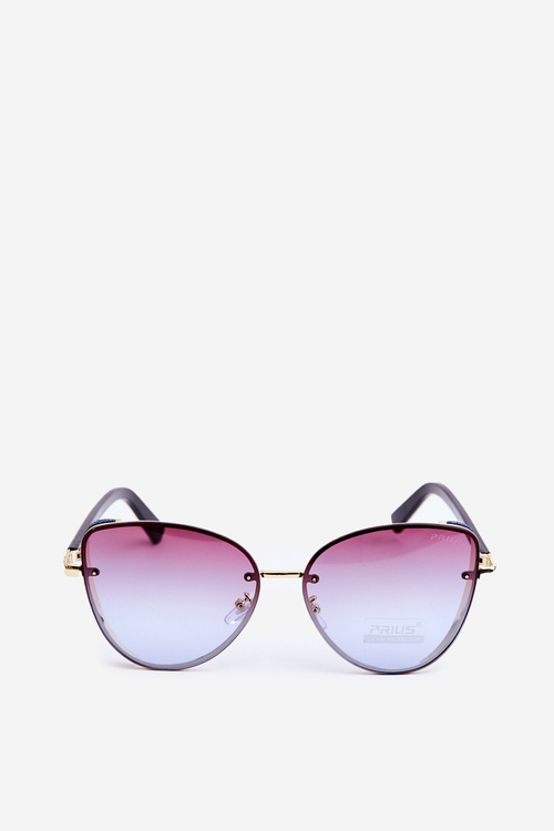 Okulary Przeciwsłoneczne Damskie Brokatowe Wstawki Czarno-Złote UV400