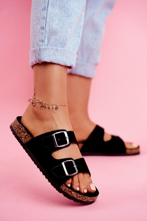 Women's Slides On Corck Black Si Senor