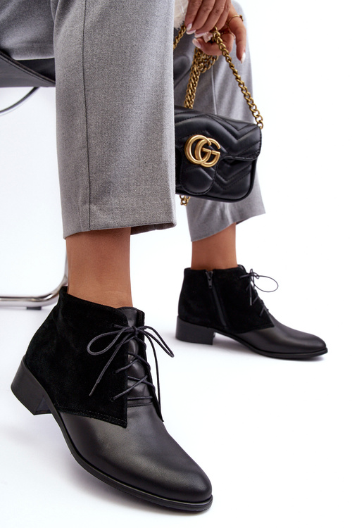 Stylish Women's Lace-up Boots Black Kefora