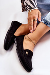 Women's Suede Loafers Black Clona