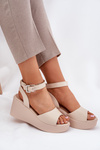 Wedge Heeled Women's Sandals Beige Efrina