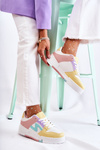 Women's Sport Leather Shoes White and yellow Francis