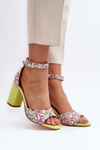 Yellow Floral Wedge Sandals Vitamella