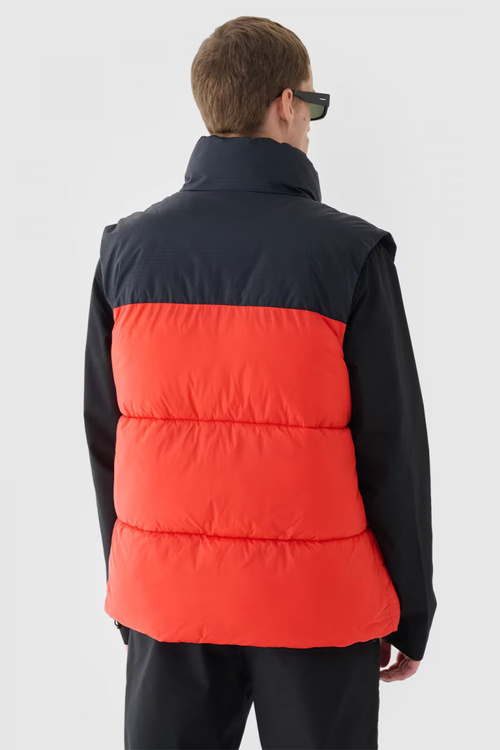 Puchowy Bezrękawnik Męski 4F 4FWAW24TVJAM147-62S Czerwona