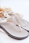 Women's sandals flip-flops with ornaments White Atlanta