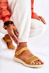 Women's Comfortable Sandals With Velcro Yellow Sidney