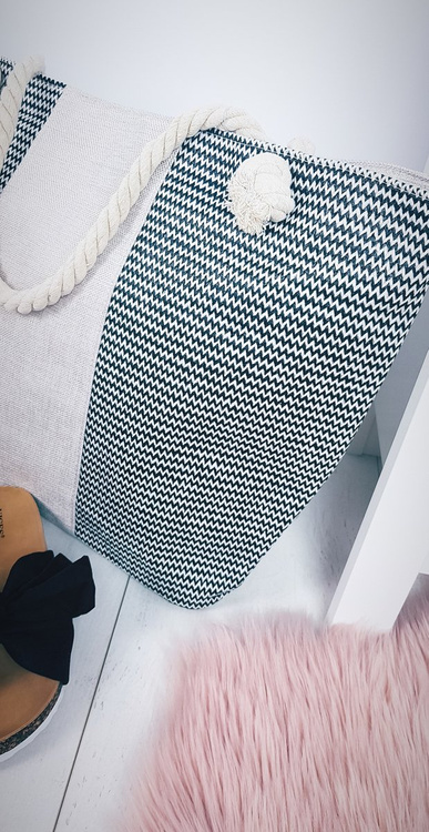 Large Beach Bag Sack with String Black