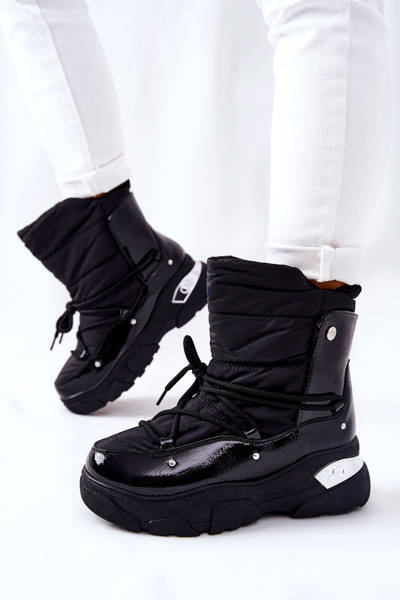Snow Boots Fleece-Lined Black Holys