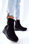 Boots On Heels Suede Black Athelaine