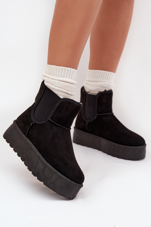 Women's Snow Boots With Elastic Insert Black Kiora