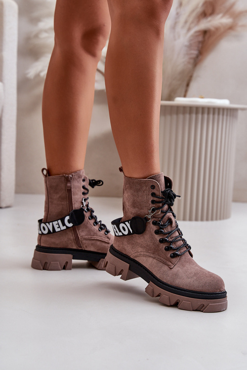 Suede High Boots With Insulation Light Brown Danity