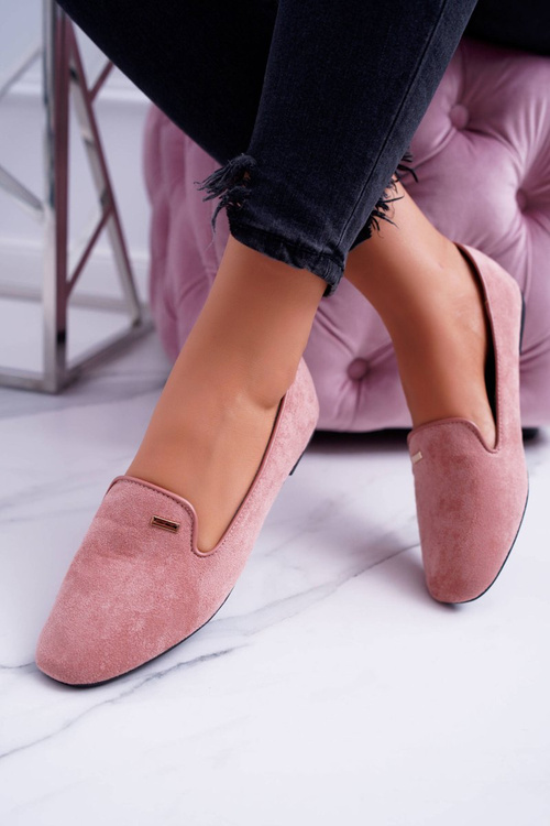 Women's Suede Ballerinas Powder Pink Neala