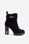 Insulated Women's Ankle Boots Heeled Zip Black Narielis