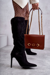 Classic Suede Black Boots On A Black Ameya