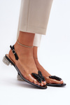 Transparent Sandals with Decorations Black SBarski MR1037-05