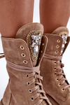 Suede Boots With Jewelry Decoration Workery Dark Beige Marx