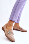 Elegant Suede Loafers Dark Beige Aliya
