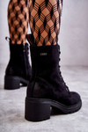 Women's Warm Boots On High Heel Black Grethe