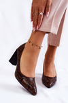 Leather Snakeskin Pumps La.Fi 230027BR-XS Brown