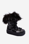 Warm Lace Up Snow Boots Black Colioris 