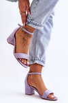 Suede Classic Low Heel Sandals Purple Honeymoon 