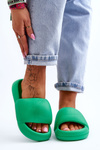 Klapki Lekkie Piankowe Damskie Platforma Zielone Milton