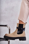 Women's Warm Boots Jodhpur boots With Belt Beige Jose