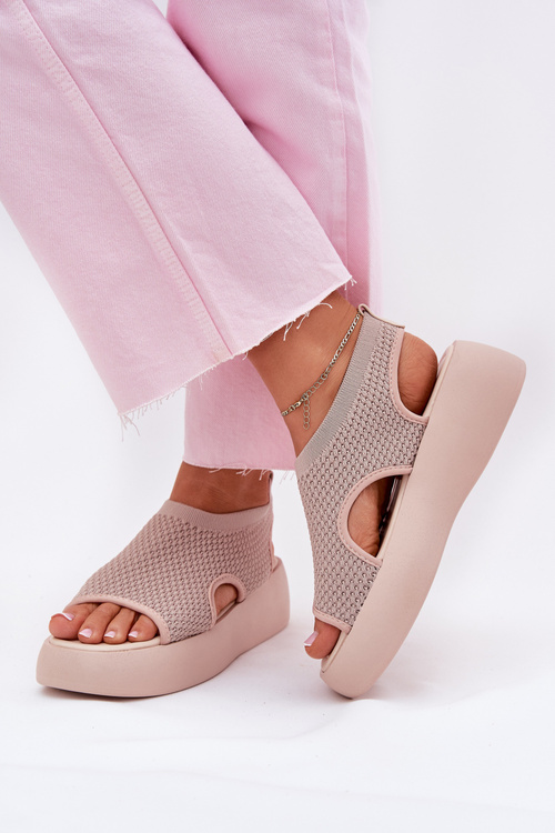 Beige Platform Sandals for Women Kavira