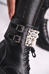 Women’s Boots Flat Military Black Bemmer