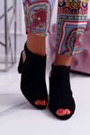 Women's Stiletto Sandals with Peep Toe Black Esta
