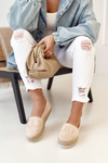 Women's Espadrilles On A Straw Platform Beige Febi