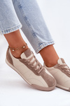 Ladies Leather Sports Shoes Beige Laura Messi 2935
