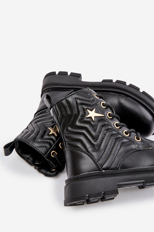 Warm Children Boots With Zip Made Of Eco Leather Black Liotira