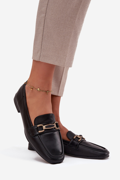Women's Loafers Shoes With Decoration Black Priscelle