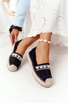 Espadrilles On A Platform With Shells Black Seashell