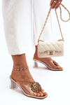 Transparent Stiletto Heels with Ornament Golden SBarski MR1037-20