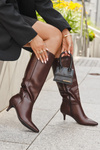 Women's Low Heel Boots with Insulation Made of Eco Leather Chocolate Marcellia