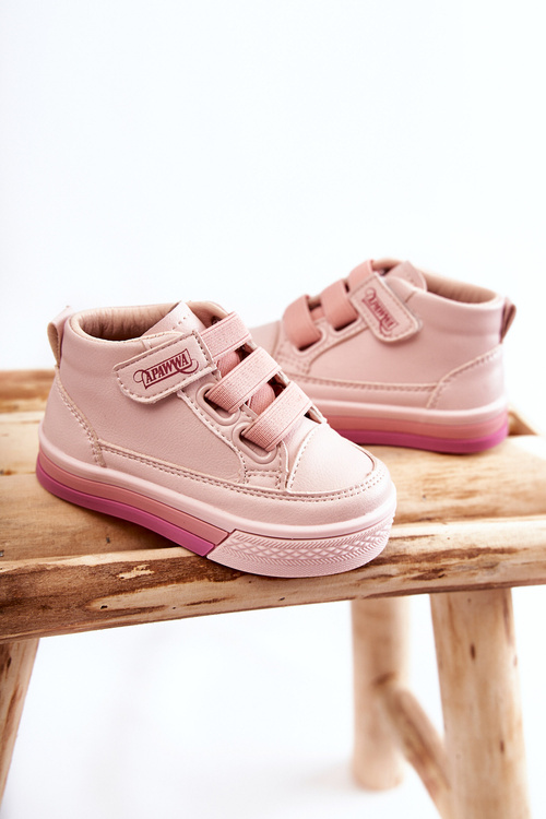 Children's High-top Sneakers With Rib Pink Baxter