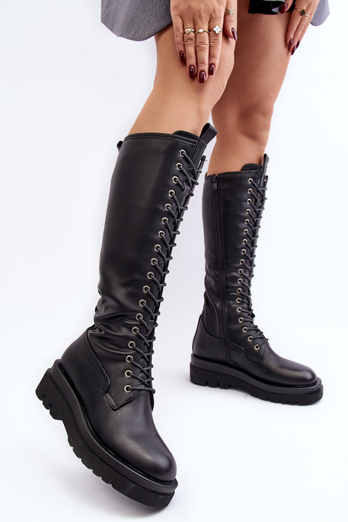 Women's Knee-High Warm Boots Black Lliclies
