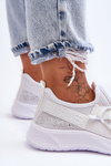 Buty Sportowe Wsuwane Damskie Białe Hold Me! JHY260