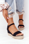 Wedge Sandals With Braids Black Baleary